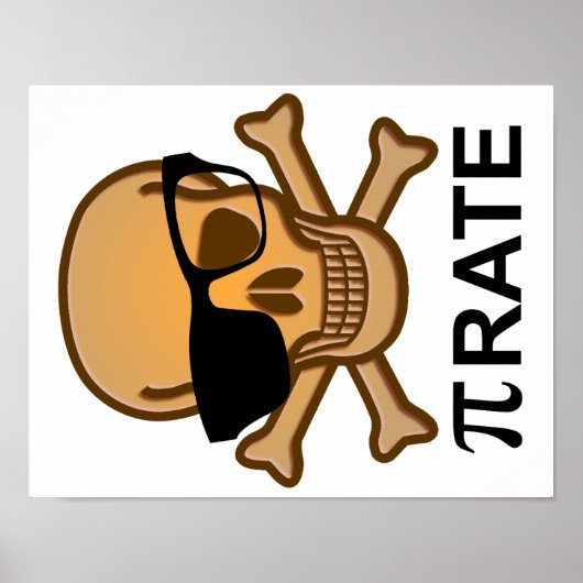 Affiche de maths drôle de pirate Pi Géométrie Geek (Devant)