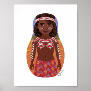 Affiche de Matriochka aborigène australienne