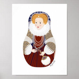 Affiche de Matriochka de la reine Élisabeth Ire d'