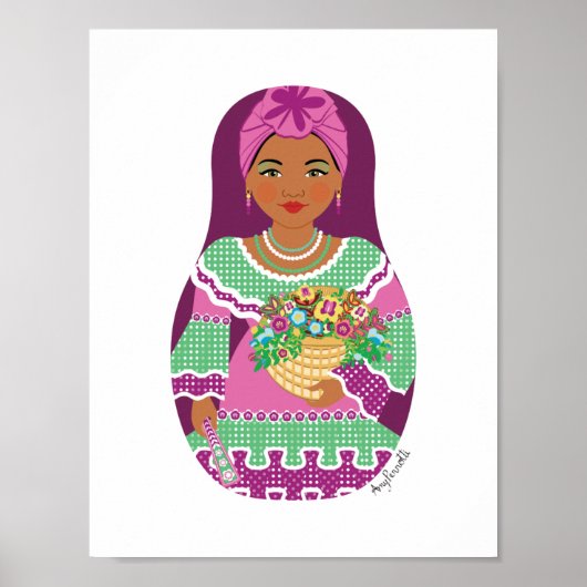 Affiche de Matriochka Violette Cubaine (Devant)