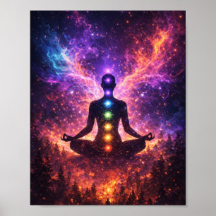 Affiche de méditation du chakra cosmique