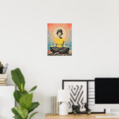 Affiche de méditation imprimable Rétro Yoga Imprim (Bureau à domicile)