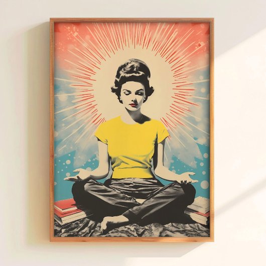 Affiche de méditation imprimable Rétro Yoga Imprim