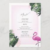 Affiche de menu d'anniversaire flamant rose, Menu (Devant)