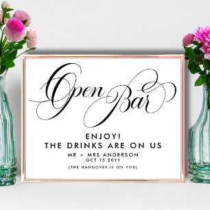 Affiche de menu de bar de boissons gratuites de ma
