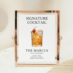 Affiche de menu de cocktail de signature