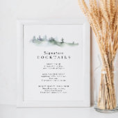Affiche de menu de cocktails signature Pine Crest