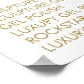 Affiche de menu de salon à paillettes Noir & Or (Coin)