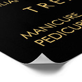 Affiche de menu de salon à paillettes Noir & Or (Coin)