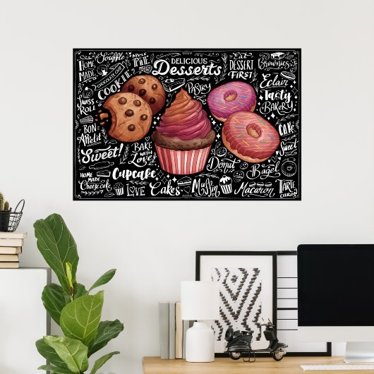 Affiche de menu des desserts (Bureau à domicile)