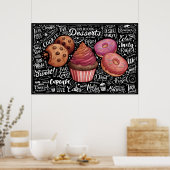 Affiche de menu des desserts (Cuisine)