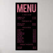 Affiche de menu du Salon de glitter Léopard Rose (Devant)