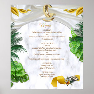 Affiche de menu tropical romantique