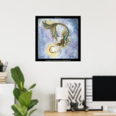 Affiche de mermaid de lune en mer profonde (Bureau à domicile)