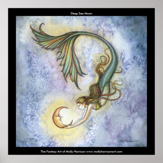 Affiche de mermaid de lune en mer profonde (Devant)