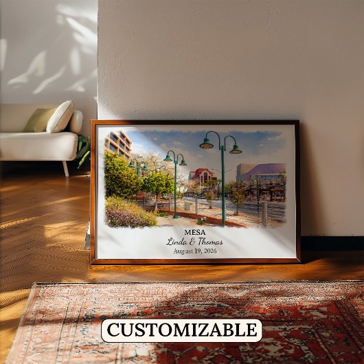 Affiche de Mesa Arizona, Aquarelle, Sur mesure