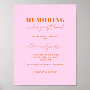 Affiche de message de livre d'or Memoring