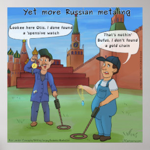 Affiche de métal russe drôle par Rick London