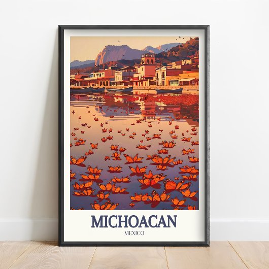 Affiche de Michoacán - Art de Michoacán - Papillon