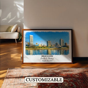 Affiche de Milwaukee Wisconsin, Aquarelle, Sur mes
