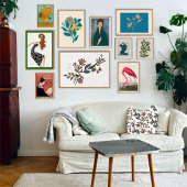 Affiche de mode Fille heureuse Danse Noir Blanc