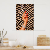 Affiche de mode Zebra Glam, main de cigarette de l (Cuisine)