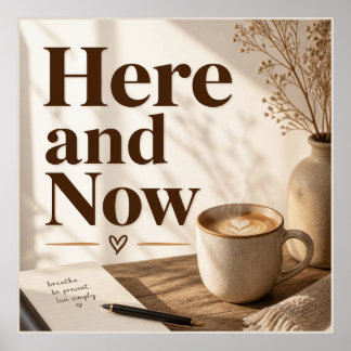 Affiche de Moment de Café Présent et Mindful