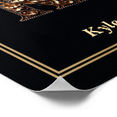 Affiche de monogramme de lettre K baroque de luxe  (Coin)