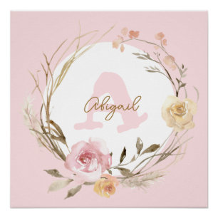 affiche de monogramme de nursery