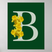 Affiche de monogramme initiale B de jonquille (Devant)