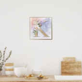 Affiche de monogramme K floral bordeaux (Cuisine)