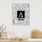 Affiche de monogramme personnalisé sur la science  (Cuisine)