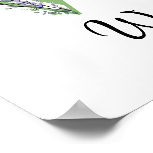 Affiche de monogramme W Lavande Eucalyptus pour la (Coin)