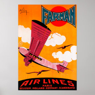 Affiche de monoplan des lignes aériennes F-170 de