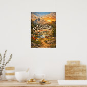 Affiche de montagne de la nature "L'aventure vous (Cuisine)