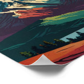 Affiche de montagne panoramique moderne du milieu (Coin)