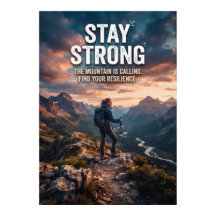 Affiche de montagne « Restez Fort, la montagne vou