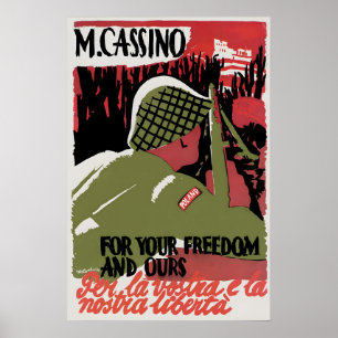 Affiche de Monte Cassino Pour votre liberté et pou