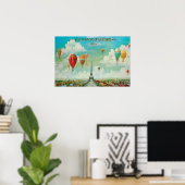 Affiche de montgolfière sur Paris (Bureau à domicile)