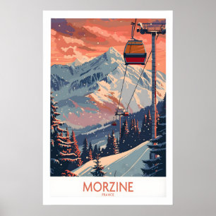 Affiche de Morzine - Impression de ski France 1