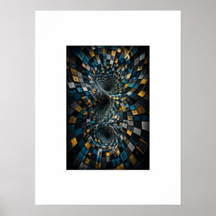 Affiche de mosaïque 3D géométrique Infinity Warp