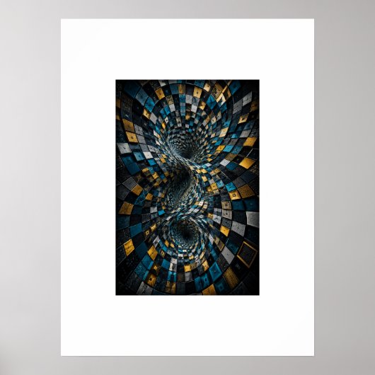 Affiche de mosaïque 3D géométrique Infinity Warp (Devant)