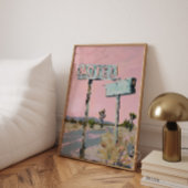 Affiche de motel sur route désertique