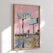 Affiche de motel sur route désertique