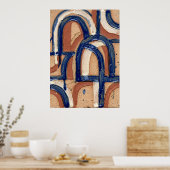 Affiche de motif abstrait à arche bleue (Cuisine)