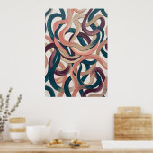 Affiche de motif abstrait de ruban rétro (Cuisine)