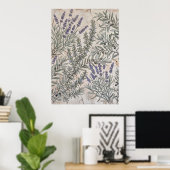 Affiche de motif botanique à l'olive lavande (Bureau à domicile)