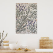 Affiche de motif botanique à l'olive lavande (Cuisine)