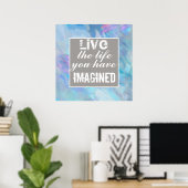 affiche de motivation avec citation texte vivre la (Bureau à domicile)