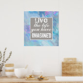 affiche de motivation avec citation texte vivre la (Cuisine)